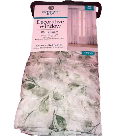 Comfort Bay decorative window, rod pocket 84
