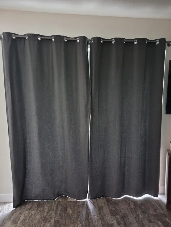 Grey Curtains, Grommet Top, 2 Panels, IKEA Brand, 100% Cotton, 57