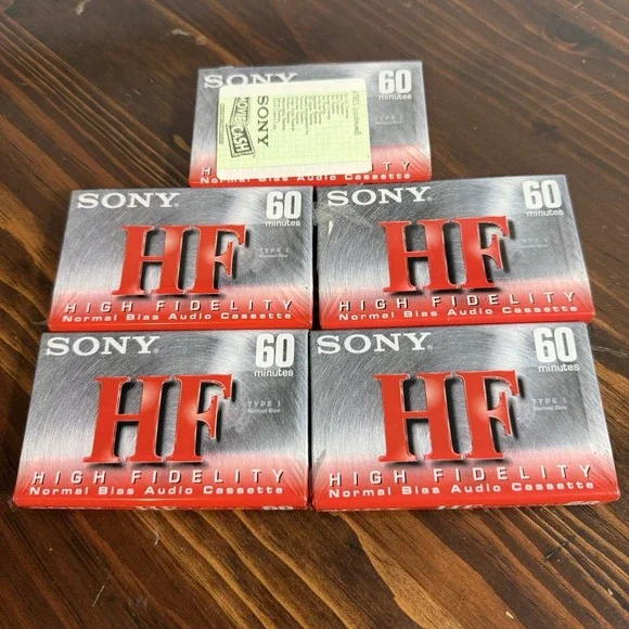 Lot of 5 Sony HF 60 Normal Bias Cassette Tapes -‎ New Sealed