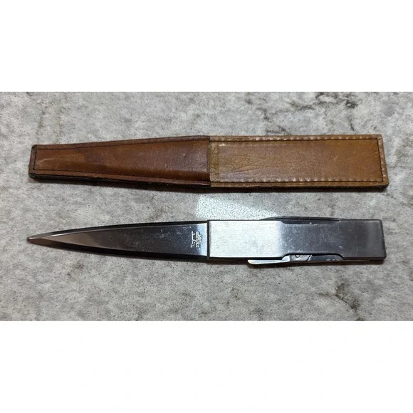 Vintage Noymer Letter Opener Knife Multi Tool Leather Sheath knife scissors