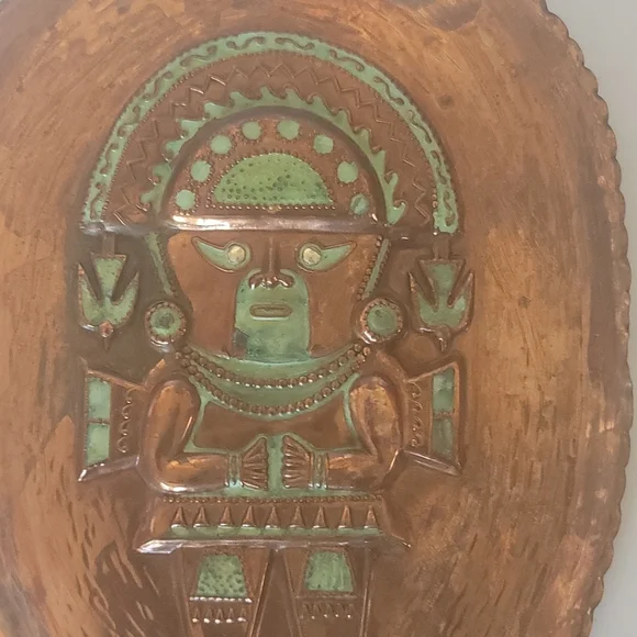 Vintage Peruvian Tumi Copper Wall Plaque