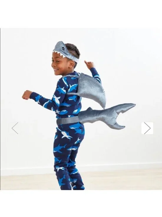 Hanna Andersson 3 Piece Shark Costume Mouth, Fin & Tail One Size