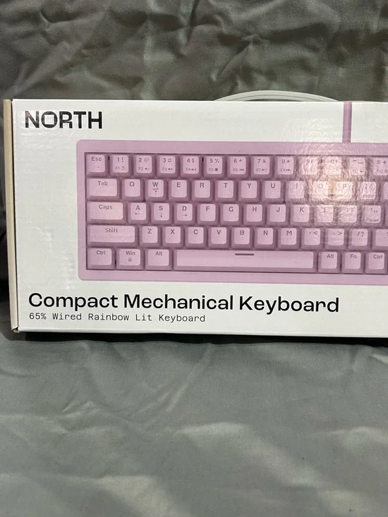 Compact Mechanical Keyboard - Pink (65% Wired, Rainbow RGB)