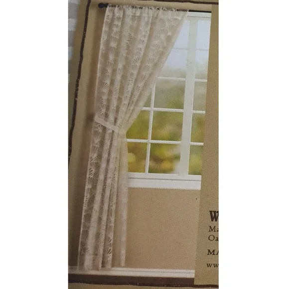 World Market Geo Burnout Window Curtain Panel 44x84 Cream Sleeve‎ Top Ivory Boho