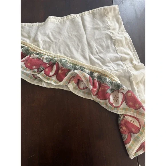 Vintage Valance Swag Apple 70s Cotton Ruffled Kitchen Window Cottagecore