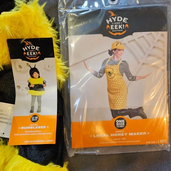 Hyde and Eek Boutique Infant Bumblebee Costume 12-18 Months w/ bee keeper adult‎