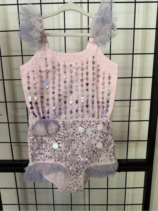 Lilac Sequin Tulle one piece by tutu du monde. Dress. Costume romper dance