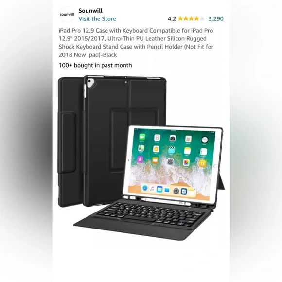 Sounwill iPad Pro 12.9 inch wireless keyboard case