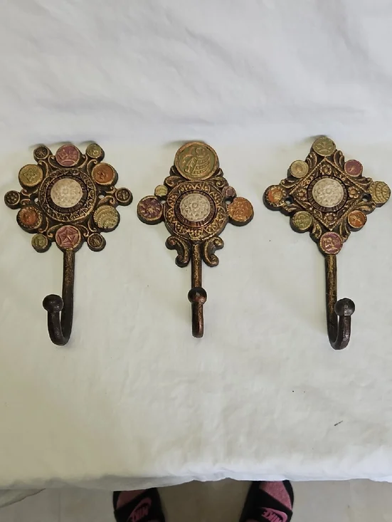 Anthropologie Decorative Antique-Style Wall Trio in Bronze and Accent Colors