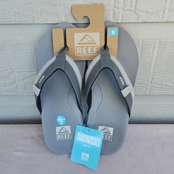 Reef Cushion Spring 2.0 Flip Flop Sandals Men SZ 8 Grey Comfort Slip-On