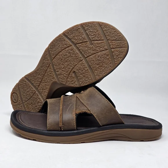 Timberland Mens Earthkeepers Brown Leather Slip-on Slide Sandals Size 7 NEW