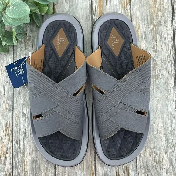 Men's Crossband Slide Sandals Shoes Size 13