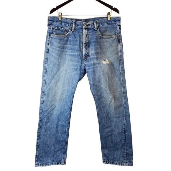 Levi's 505 Regular Fit Straight Leg Jeans Men's 36x30 Classic Blue Denim