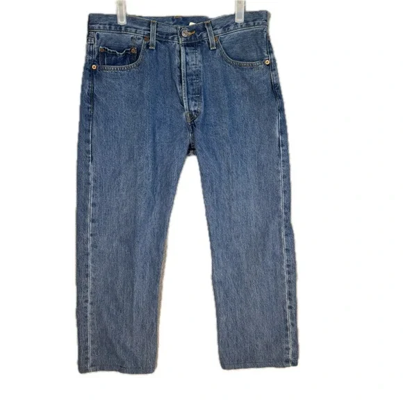 Levi's 501 Men's Jeans 33x30 Blue Denim Mid-Rise Original Fit Button Fly
