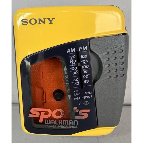 Sony Sports Walkman Mega Bass WM-FS397 FM/AM Cassette Player WORKS