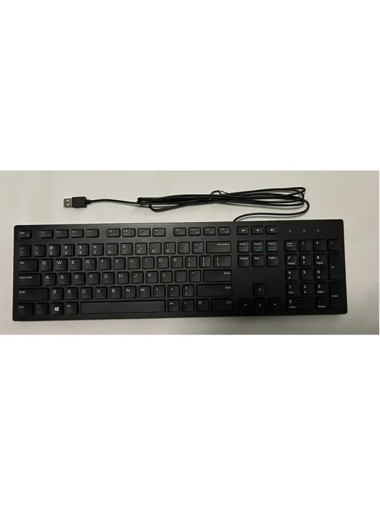 Dell Keyboard Model KB216d Wired Black Number Pad on Side of Keyboard