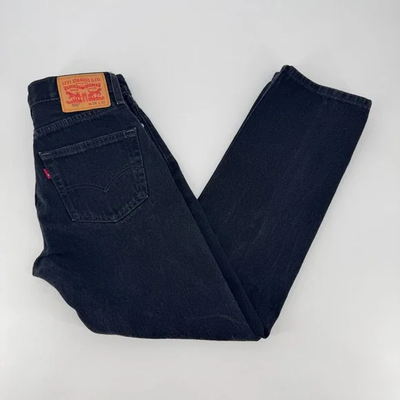 Levi's 505 Regular Fit Black Straight Leg Jeans Mens W29 L32 00505-0260