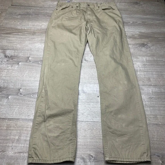 Levi's Pants 559 Mens 34x34 Khaki Tan Relaxed Straight Leg Cotton Twill Jeans