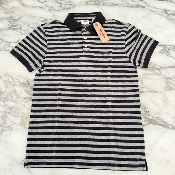 Levi's Men's Striped Short Sleeve Cotton Polo‎ shirt, Size Small