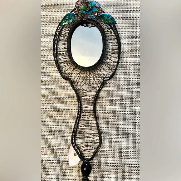 Home decor Wall Mirror w/Hook. Black wire. 6