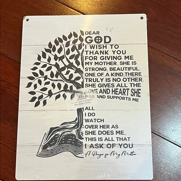 Inspirational Prayer for my Mother Tree Wall Art New