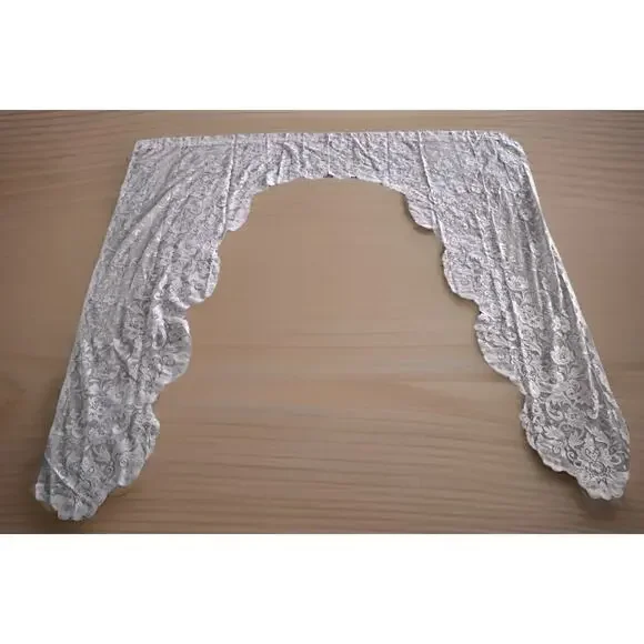 JCP Home Shari Mauve Pink Lace Floral Curtain Swag Valance Set 82