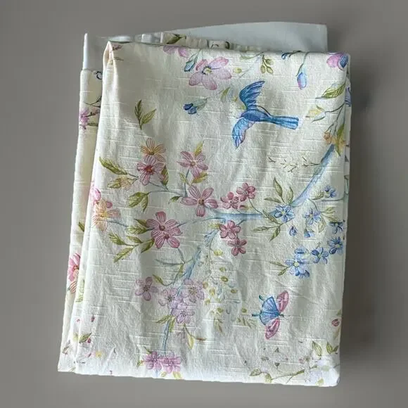 Vintage Waverly SPRING MORNING Birds Custom Lined ONE Curtain Drape Panel 50x72