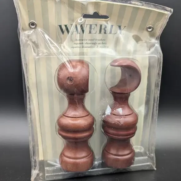Waverly Kirsch Decorative Wood Curtain Rod Brackets 1