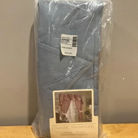 Vtg JCPenney Supreme Scarf Valance Wedgewood Blue 145x41