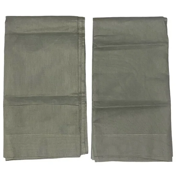 Pottery Barn Sheer Curtain Panels Classic Voile Drapes Set 2 Green 44x84 Pair