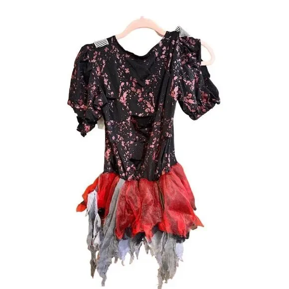 Spirit Halloween Girls Killer Clown Costume Dress Size M Multicolor
