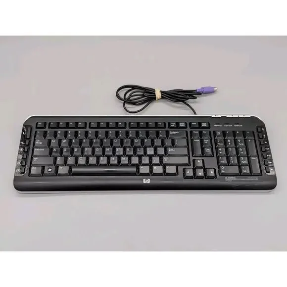 HP SK-2960 Wired PS/2 Black Keyboard Missing Right Leg Tested Works