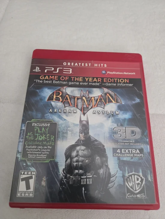 Sony PlayStation 3 Ps3 Batman: Arkham Asylum - Red Greatest Hits Case