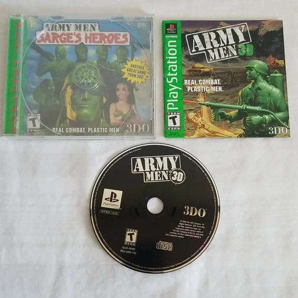 Army Men 3D PS1 Sony PlayStation Complete Manual Game Case Tested