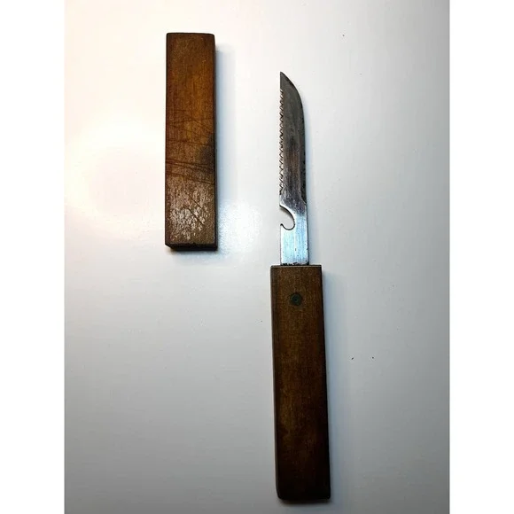 Vintage Scotchline Floating Fish Knife Stainless Steel Wooden Handle 10