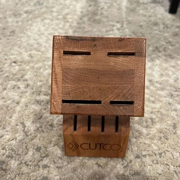 Cutco 8 Slot Wooden Wood Honey Oak Knife Block Usa Preowned Nice