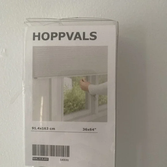 New IKEA HOPPVALS White Cellular Blind 91.4x163 cm (36x64 