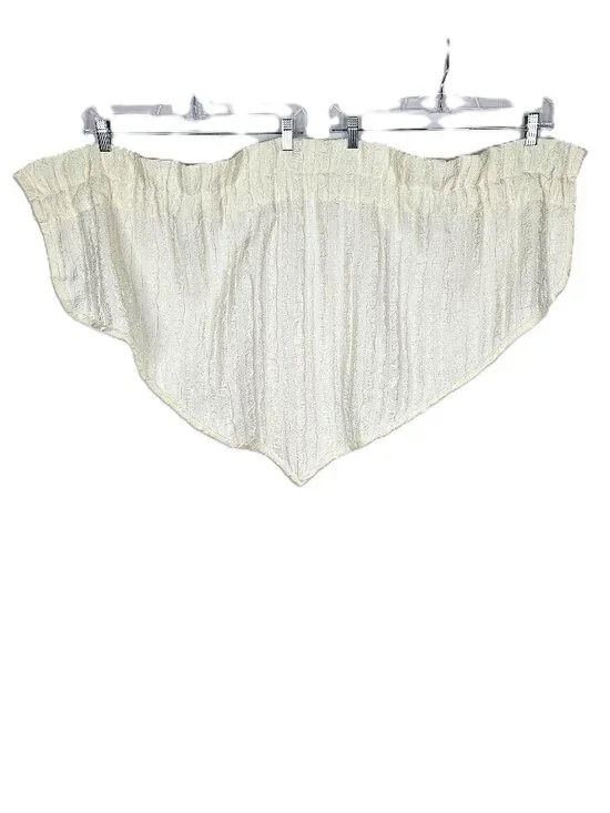 Croscill Valance Set of 5 | Ivory Textured Scalloped Curtains