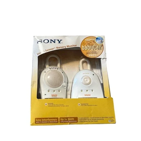 Sony NTM-910 BabyCall Sound-Sensor Nursery Baby Monitor New (Damaged Box)