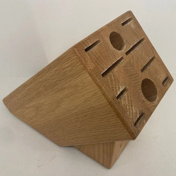VTG CUTCO Honey Oak Solid Wood 10 Slot Homemaker Knife Block USA Made Cookware