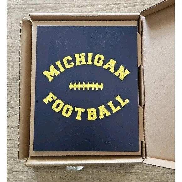 Michigan Wolverines NCAA 8x10 Wooden Football Sign Tabletop Wall Hanging