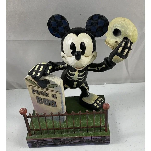 Disney Traditions Jim Shore Peek-a-Boo Mickey Halloween Glow in the Dark *NO Box