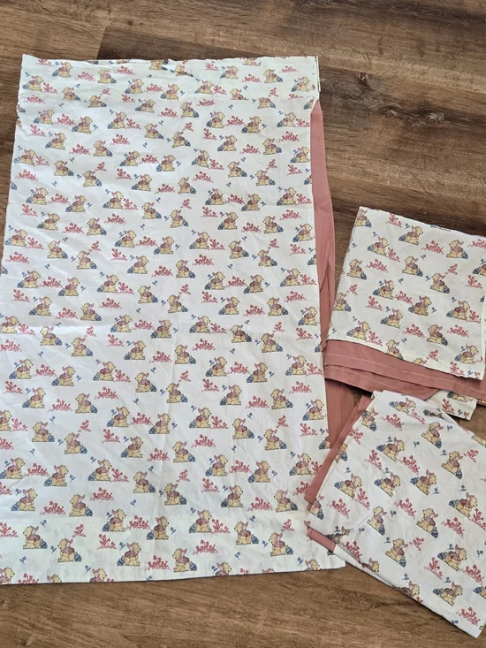 Vintage Disney Winnie The Pooh Handmade Curtains Poohs Day In The Park