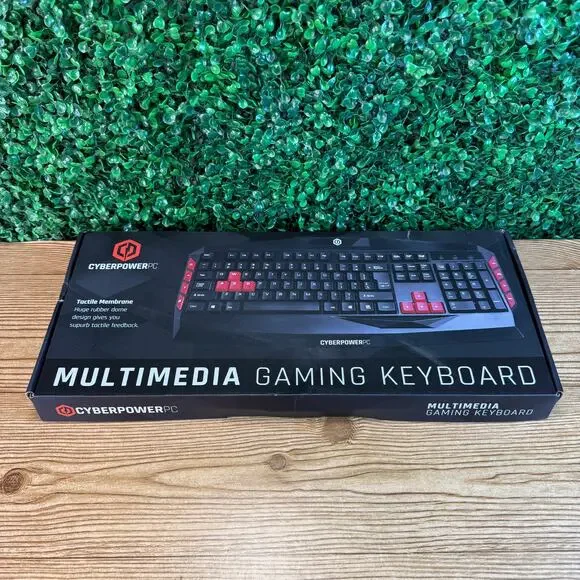 NIB Multimedia Gaming Key Board CyberpowerPc Quick Access Multimedia Keys
