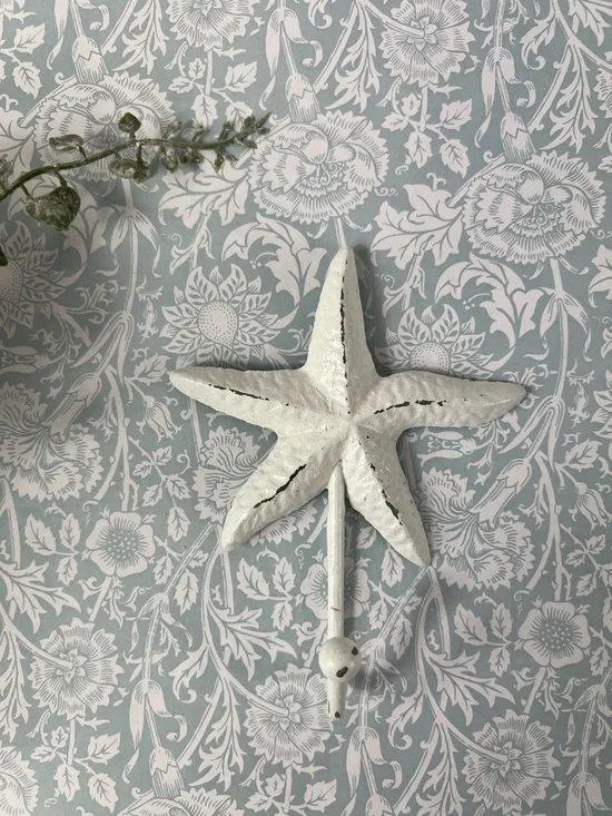 Starfish Wall Hook - Painted Cast Iron Starfish Hook Keys Towels Bags