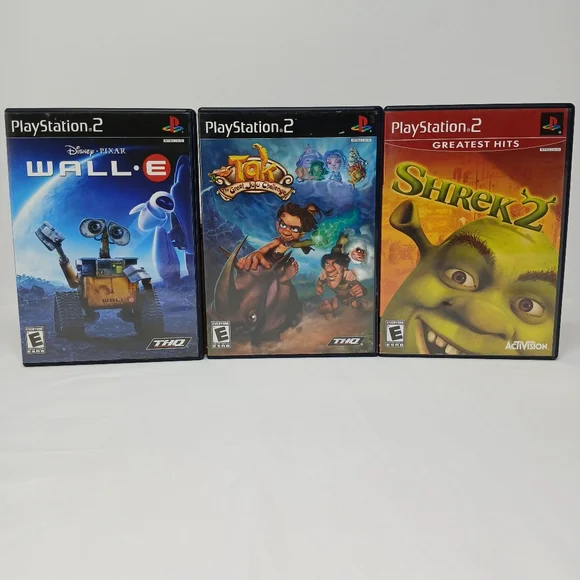 Sony Playstation 2 Video Game Lot Of 3 Shrek 2 WALL•E Tak The Great JuJu