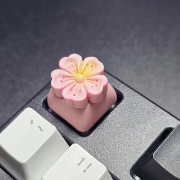 Cute Pink Cherry Blossom Sakura Flower Keycap - OEM Mechanical Keyboard