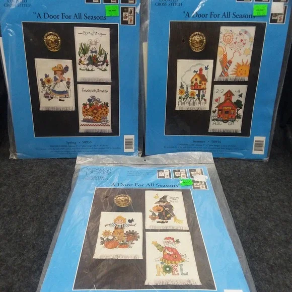 Candamar Designs Counted Cross Stitch A Door For All Seasons Spring Summer‎ Fall
