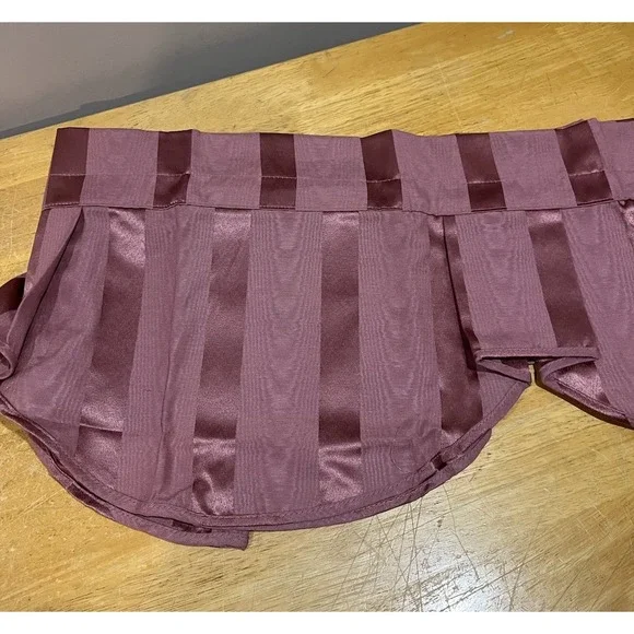 JCPenney‎ Scalloped Pinch Valance Merlot Damask Striped 80x17