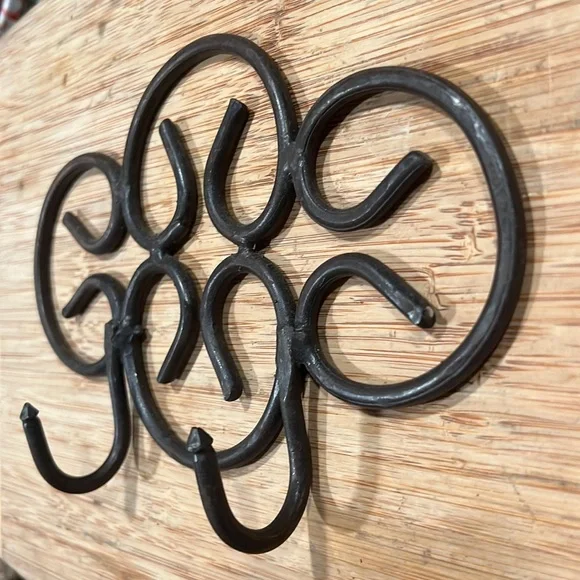 Rustic Brown industrial Metal Wall Decorative Scroll Hook